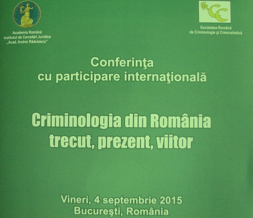 Alin Les - Societatea Romana de Criminologie si Criminalistica, Bucuresti, sept. 2015